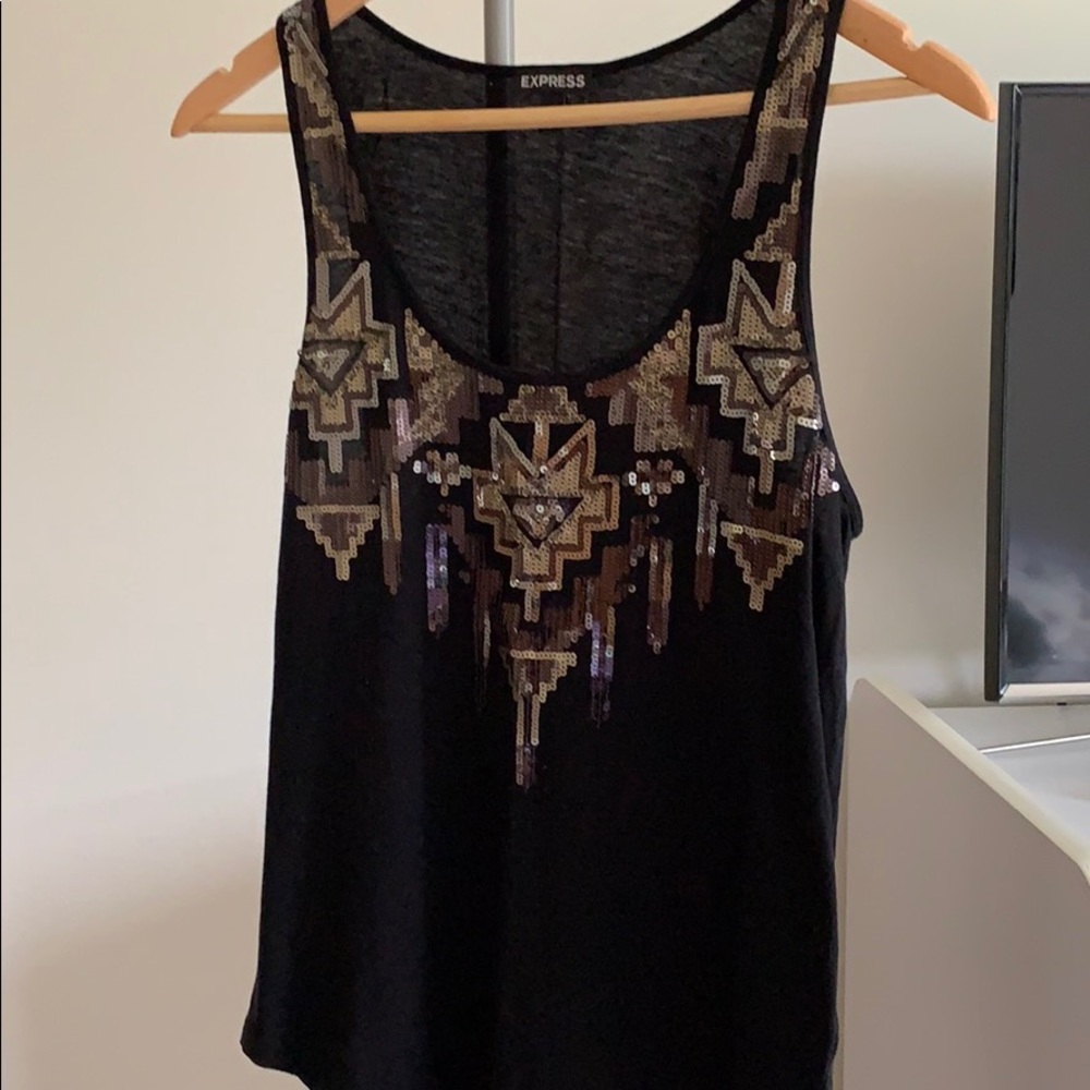 Express sequin tank top